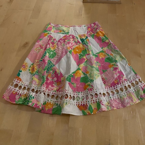 Vintage Lilly Pulitzer A-line skirt in print Punchbowl - Picture 1 of 4